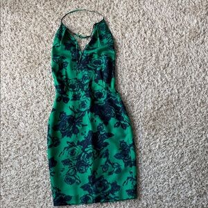 Green Floral Halter Dress by Chloe Dao